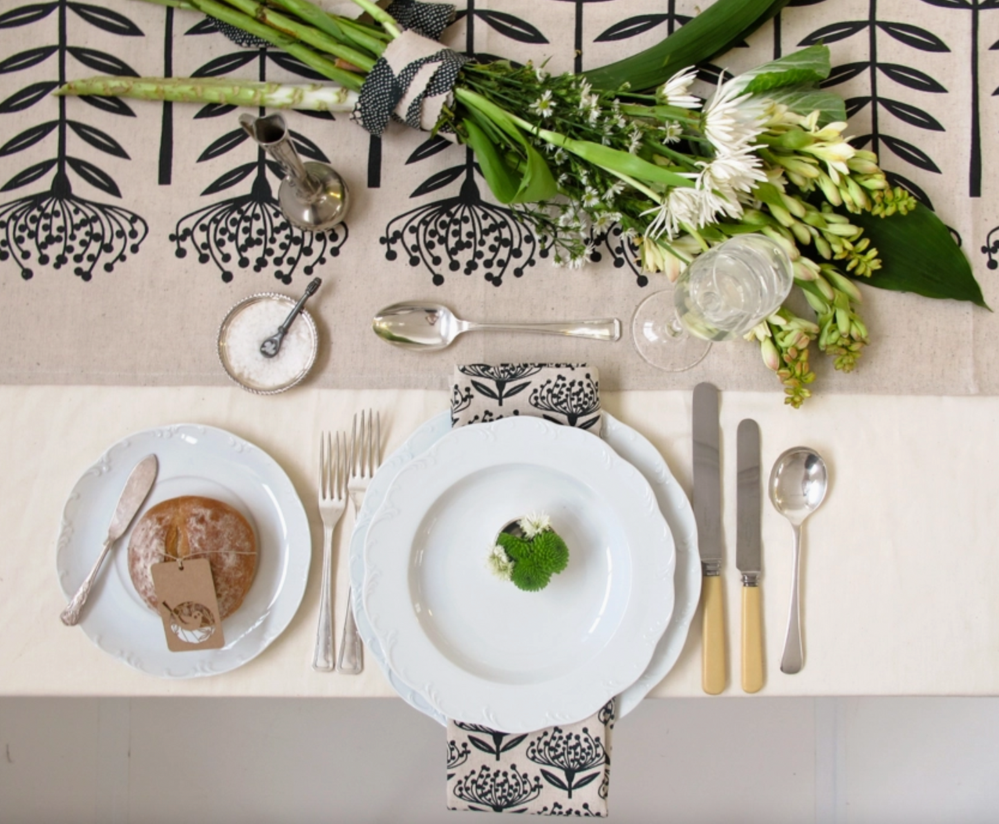Table Runner Tall Protea Charcoal