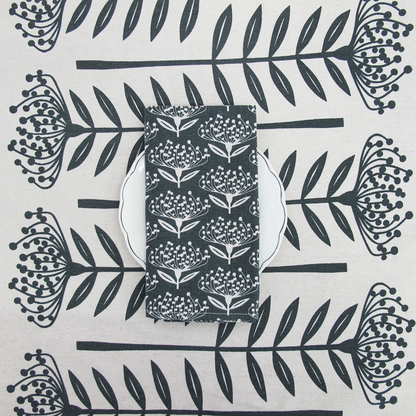 Table Runner Tall Protea Charcoal