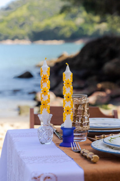 Tropical Flower Candle Set of 2